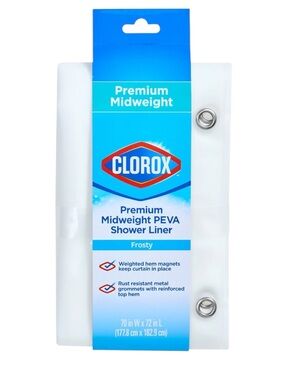 Clorox Frosty White PEVA Shower Liner with Metal Grommets